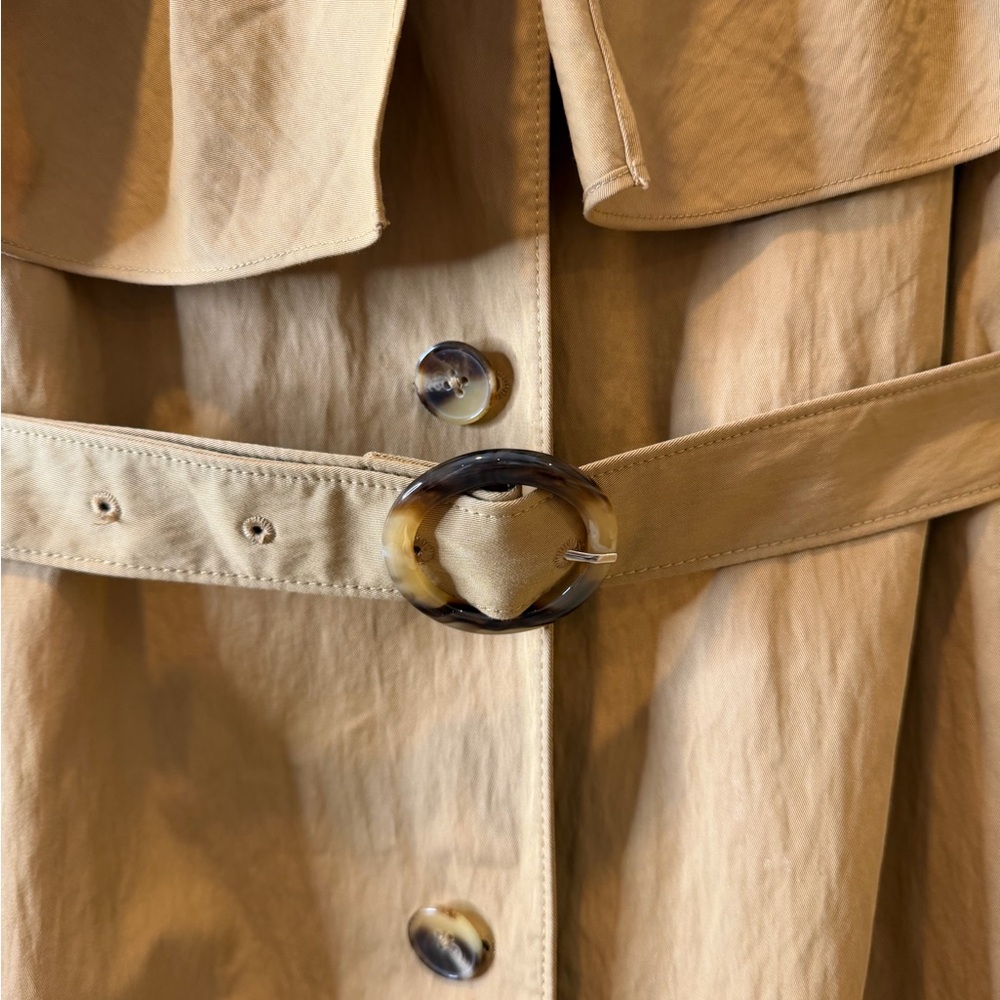 NWT Rebecca Taylor Runway Caped Cotton Trench Coat - Tan/Almond Size M NWOT - Picture 8 of 9